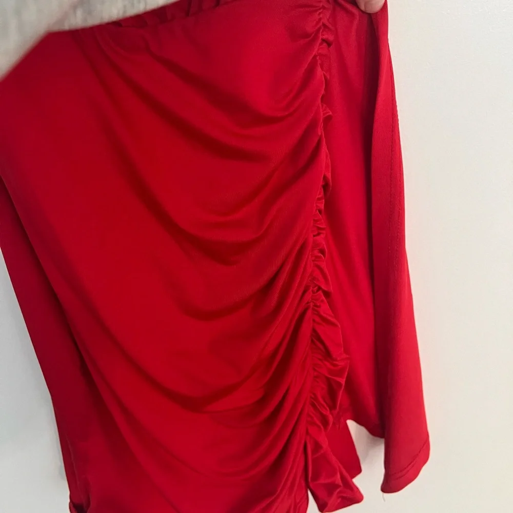 Superdown Rouched Red Dress - Picture 2 of 4